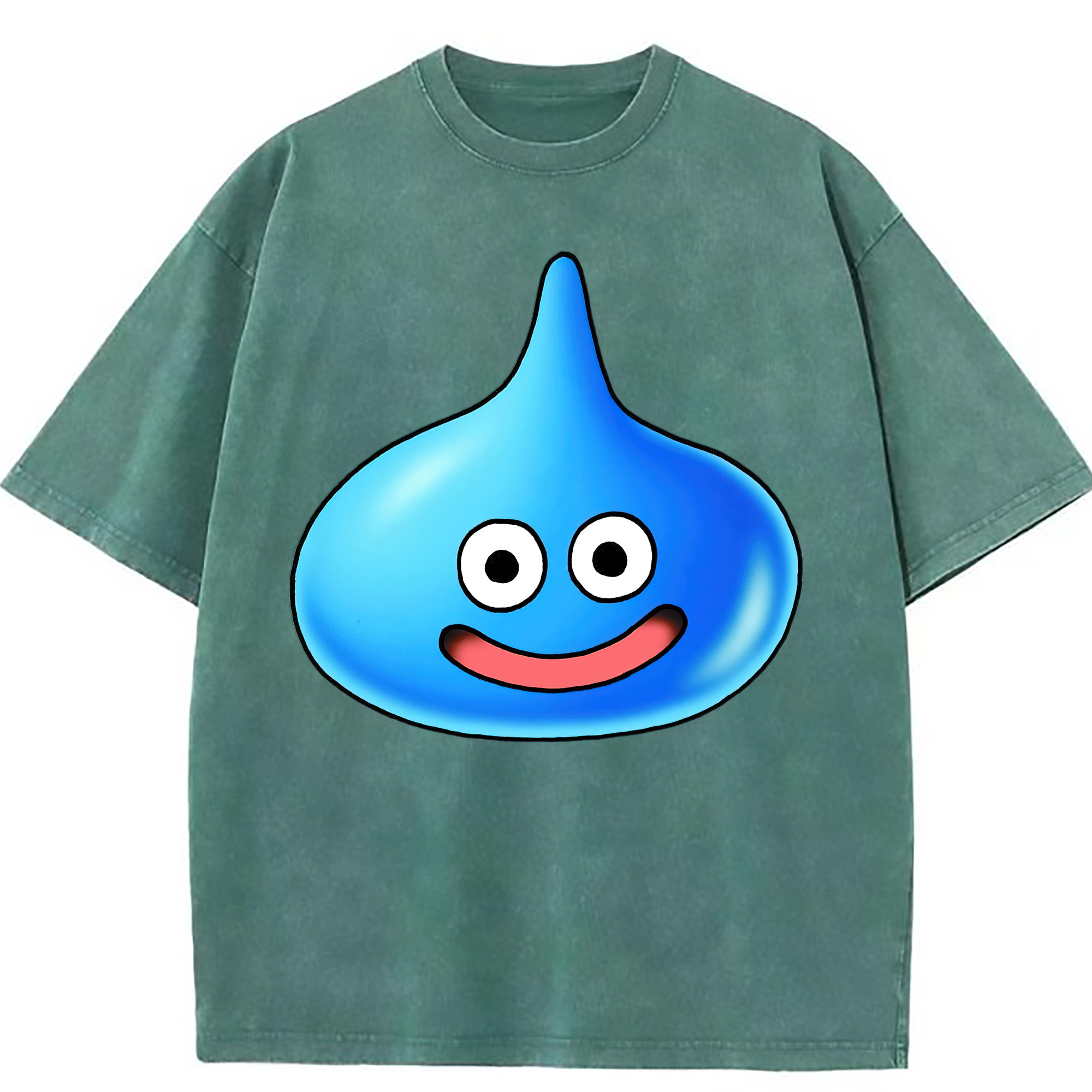 （画像用） ドラゴンクエスト Doragon Kuesuto Dragon Quest 綿100% ヴィンテージ風 半袖Tシャツ（フロントプリント）